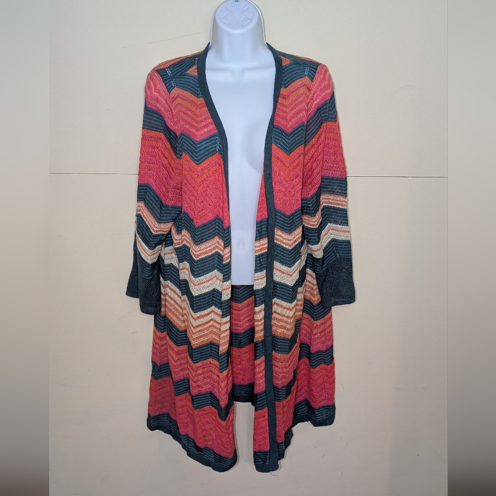 Lane Bryant Multicolor Chevron Cardigan Lightweight